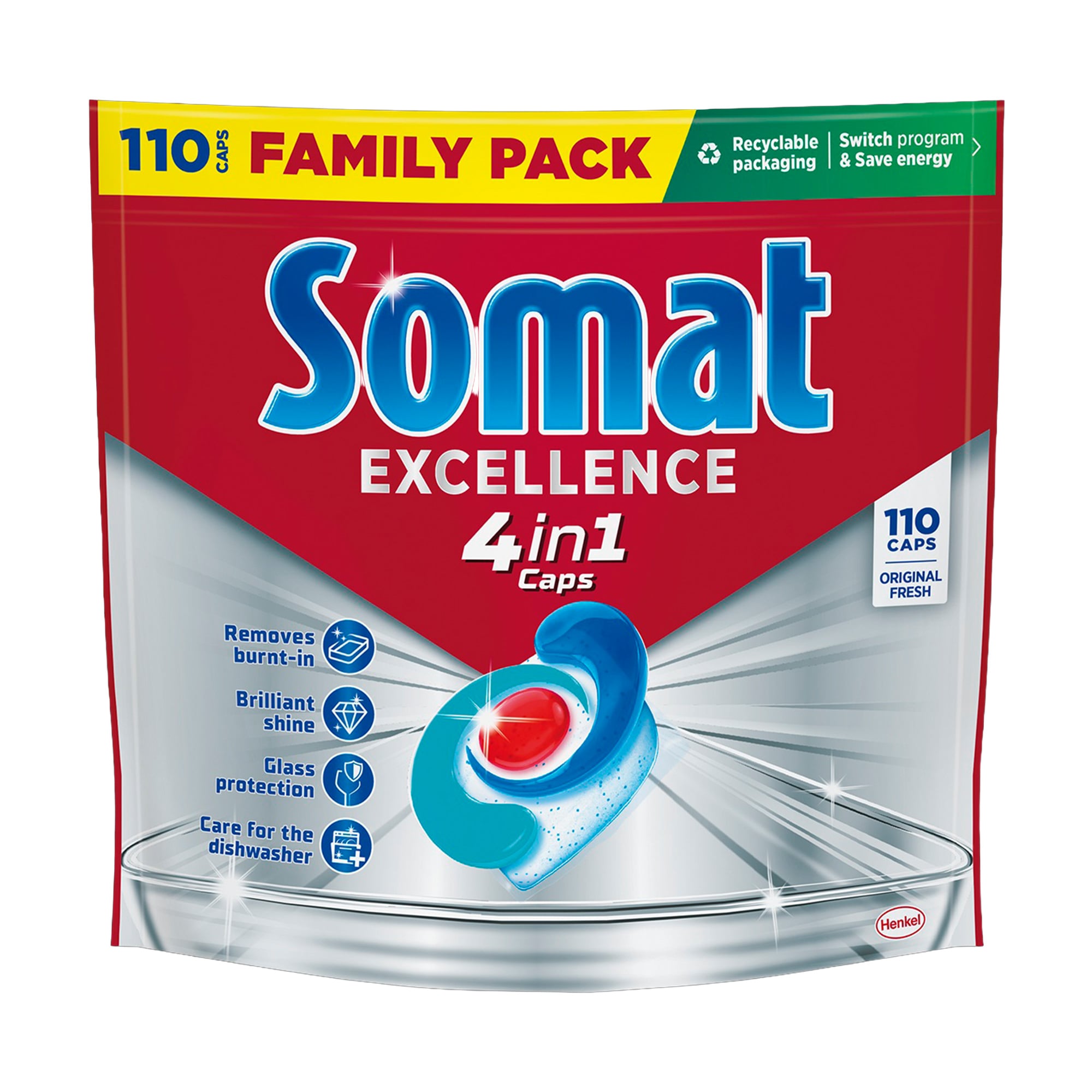 Таблетки для посудомийної машини Somat Exellence 4 in 1 Caps, 110 шт